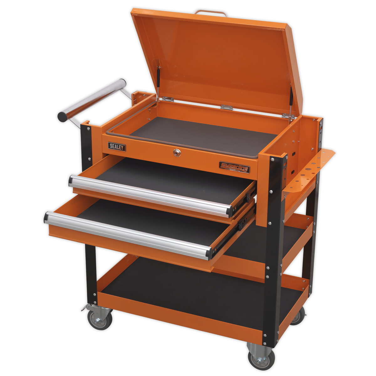 Mobile Tool Parts Trolley With Lockable Top Ap Mo Sealey