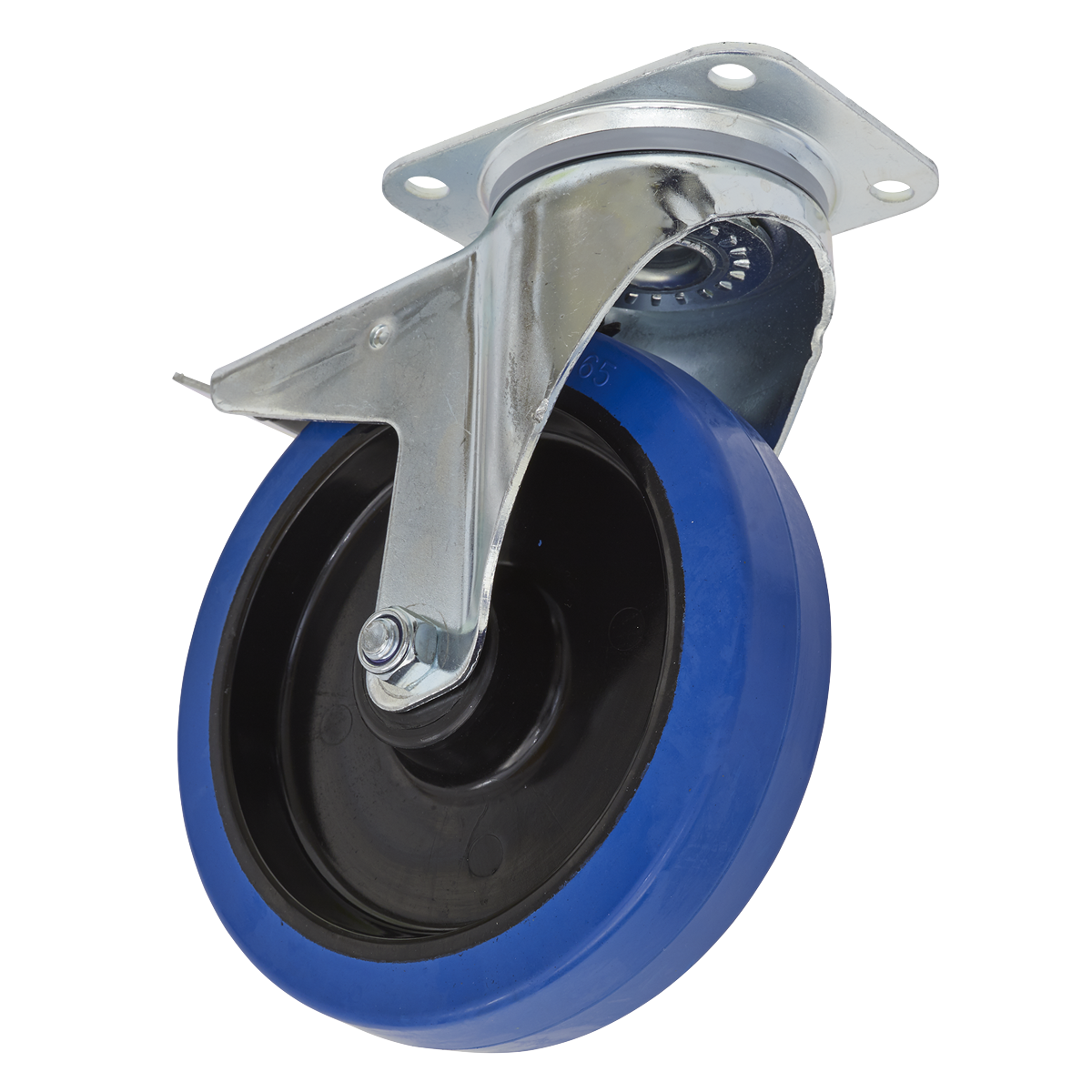 Castor Wheel Swivel Plate with Total Lock Ø200mm SCW3200SPL Sealey